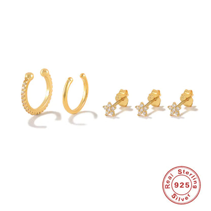 Geometric Stacked Earring Set