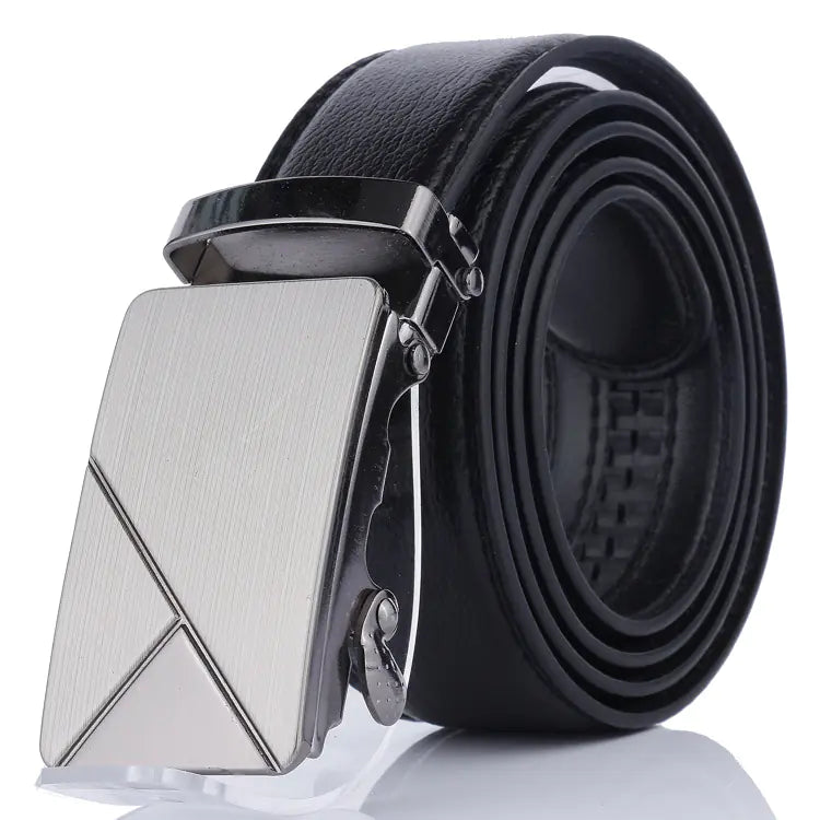 Men's Automatic Buckle Leather Belt for Youth