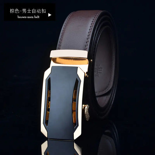 Men's Genuine Leather Automatic Buckle Belt