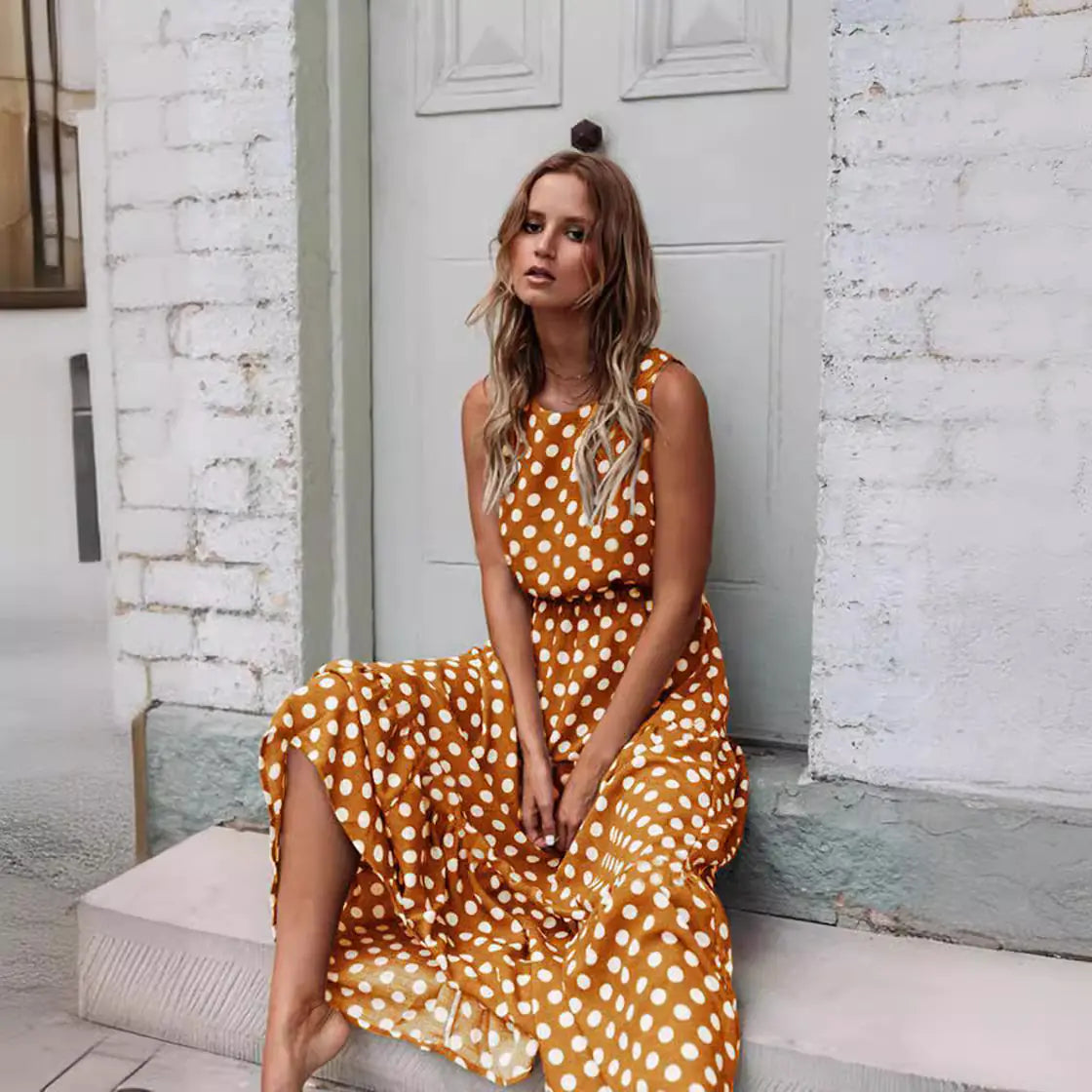 Fashion Floral Polka Dot Dress