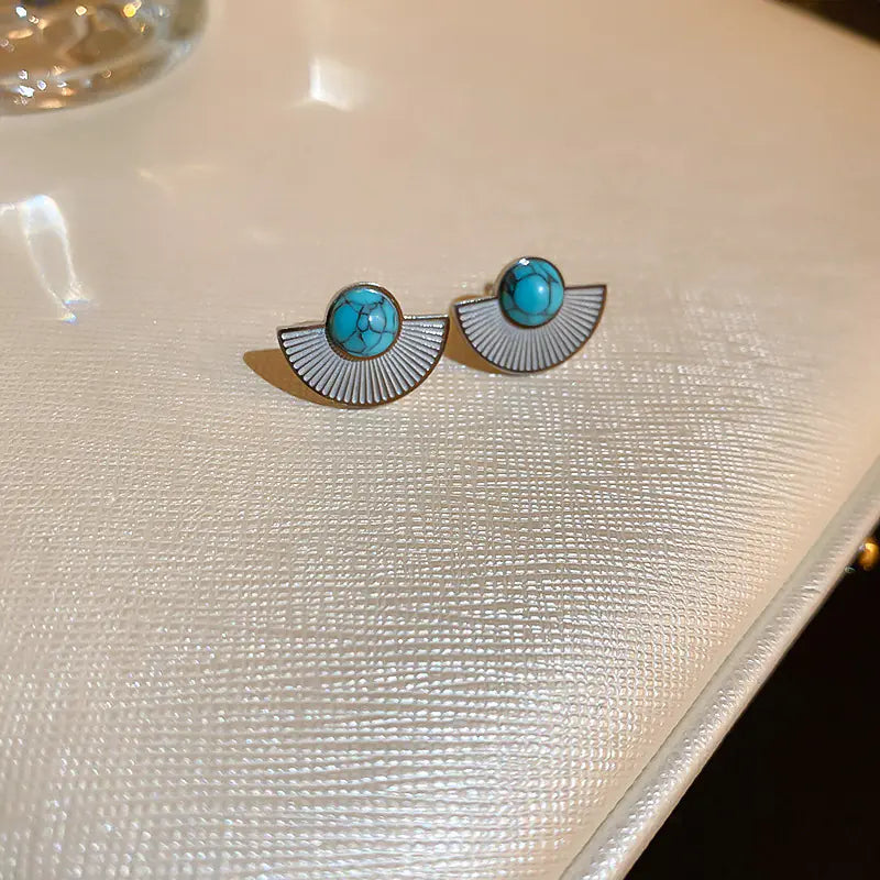 Vintage Oval Geometric Earring and Necklace Set