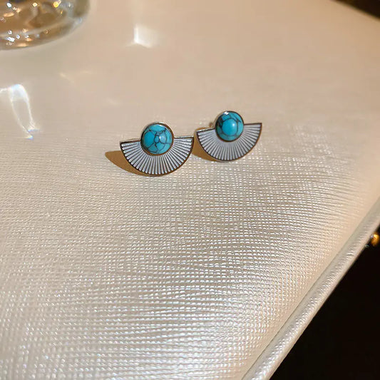 Vintage Oval Geometric Earring and Necklace Set