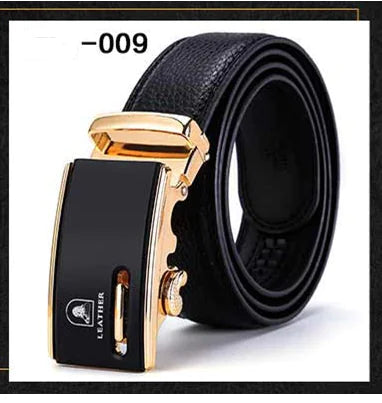 Men's Smooth Automatic Buckle Genuine Leather Belt