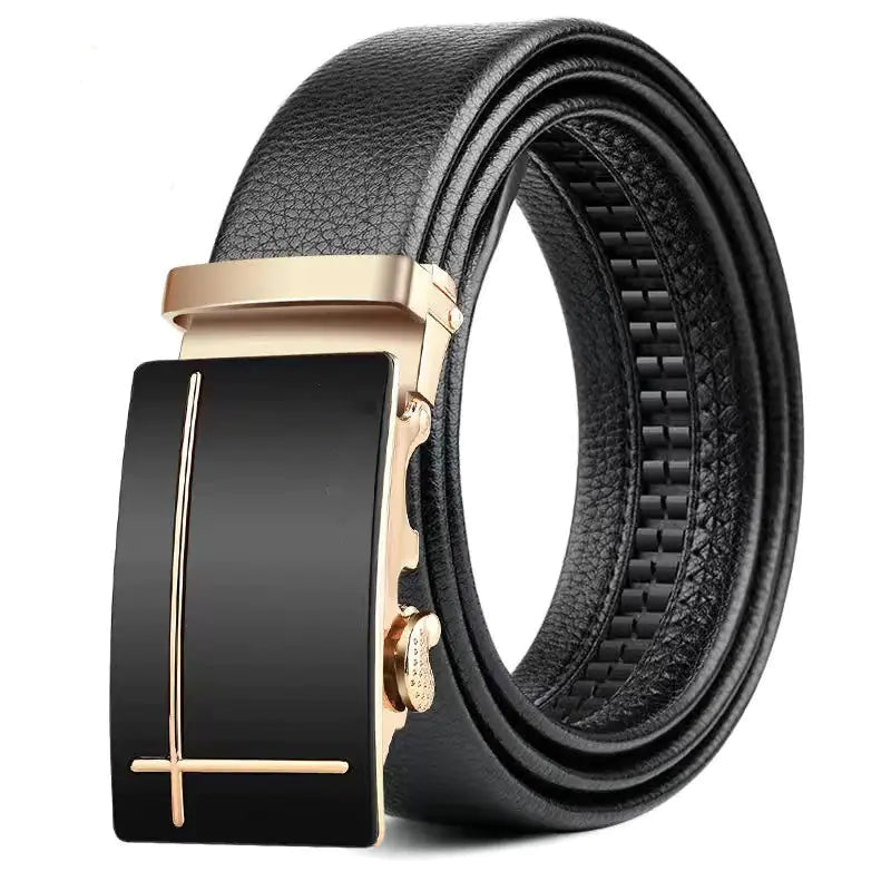 Men's High-Quality Leather Automatic Buckle Belt