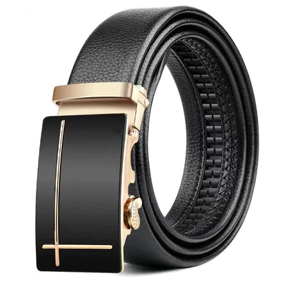 Men's High-Quality Leather Automatic Buckle Belt