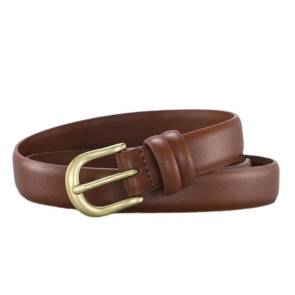 Vintage Half-Circle Buckle Women's Leather Belt