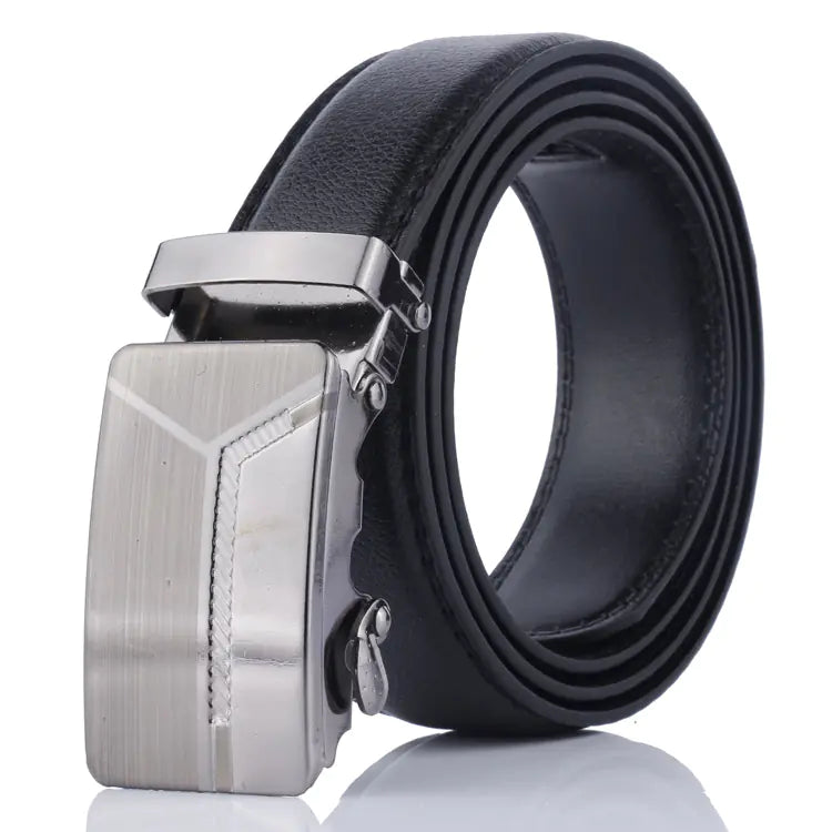 Men's Automatic Buckle Leather Belt for Youth