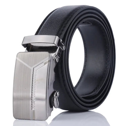 Men's Automatic Buckle Leather Belt for Youth