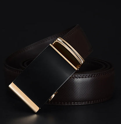 COWATHER Men's Genuine Leather Automatic Buckle Belt