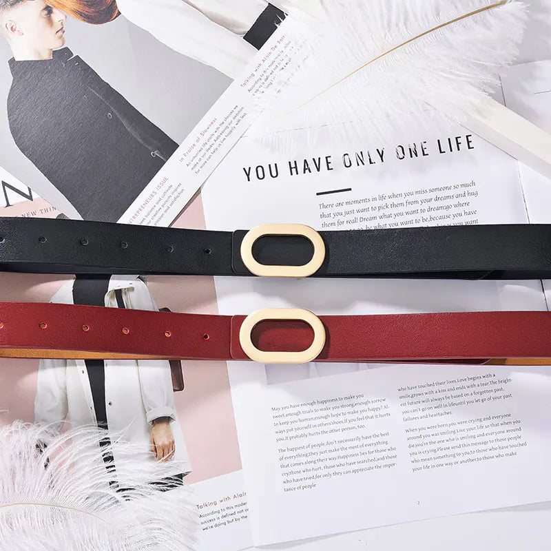 Women's Korean Style Casual Smooth Buckle Belt