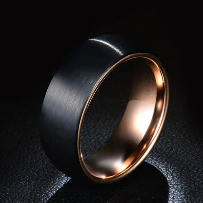 Brushed Titanium Steel Ring, Stainless Steel Ring