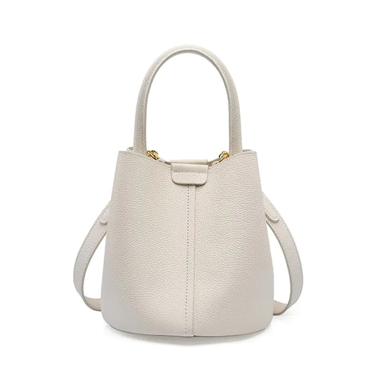 Genuine Leather Female Crossbody Bucket Bag