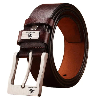Men's Vintage Business Double-Layer Leather Belt