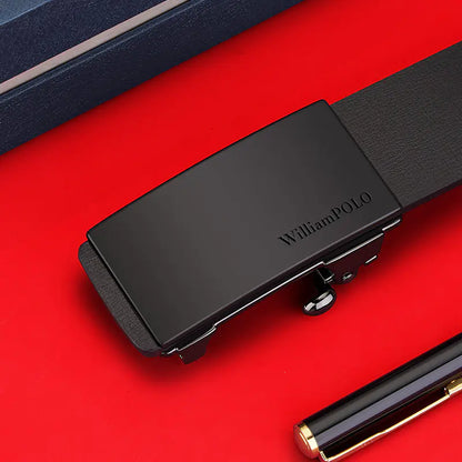 Genuine Leather Men's Belt with Automatic Buckle