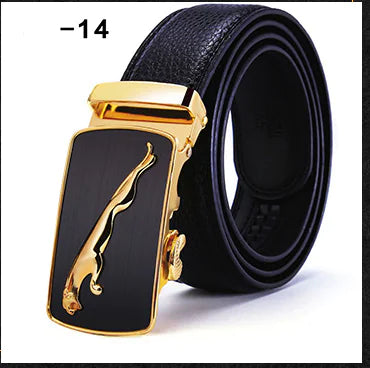 Men's Smooth Automatic Buckle Genuine Leather Belt