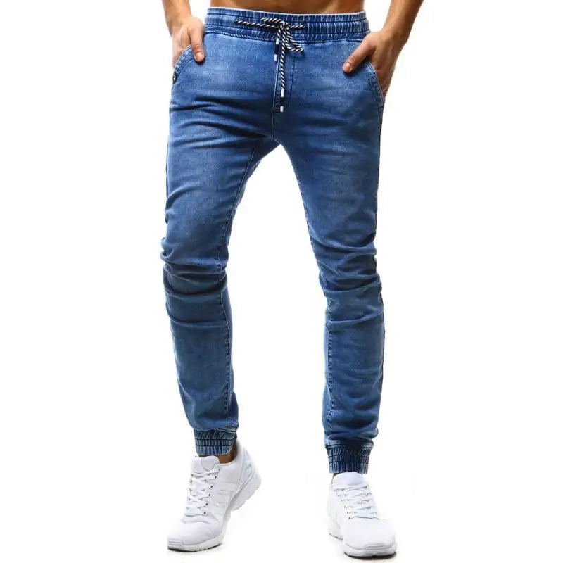 Tethered Elastic Slim Stretch Jeans for Men