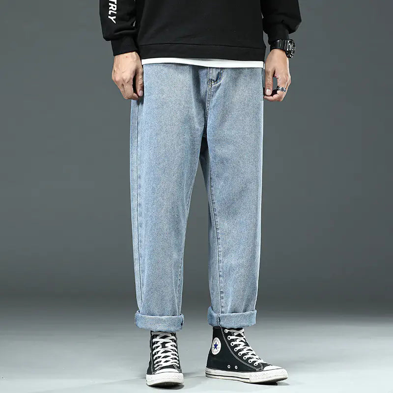 Men's Summer Wide-Leg Loose Straight Jeans (Large Size)