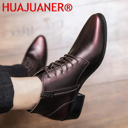 Elegant Men's Leather Dress Boots for Formal Occasions