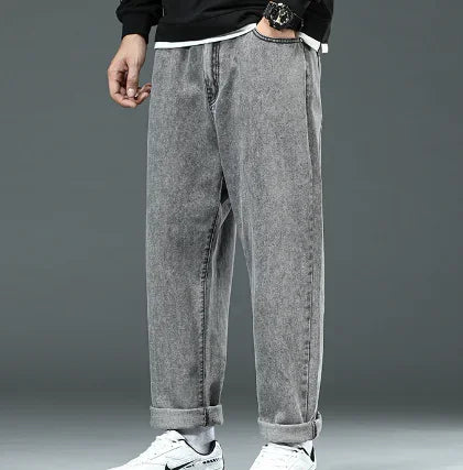 Men's Summer Wide-Leg Loose Straight Jeans (Large Size)