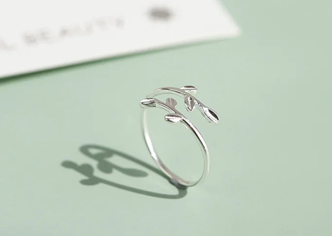 Leaf Ring, Korean Style Adjustable Ring