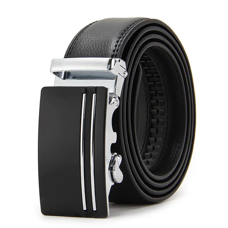 Genuine Leather Automatic Buckle Belt for Men