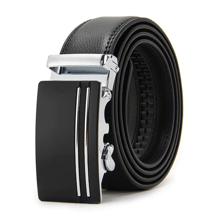 Genuine Leather Automatic Buckle Belt for Men