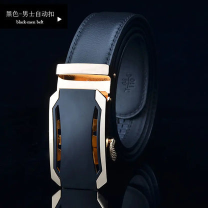 Men's Genuine Leather Automatic Buckle Belt