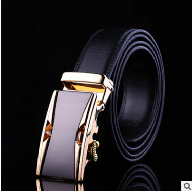 Automatic Buckle Leather Belt for Business Pants