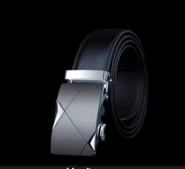Automatic Buckle Leather Belt for Business Pants