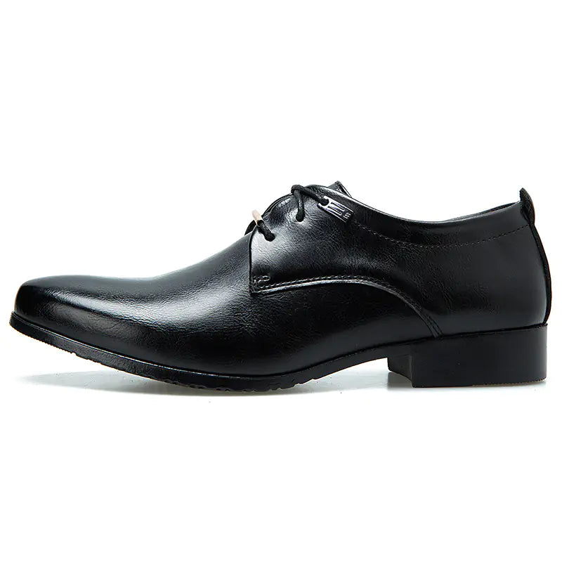 Men's British Leather Lace-Up Formal Casual Shoes
