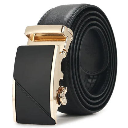 Genuine Leather Automatic Buckle Belt for Men