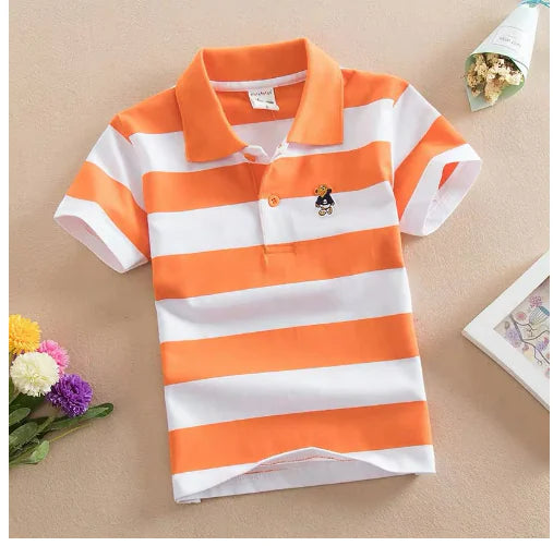College Style Boys Polo Short Sleeve T-Shirt