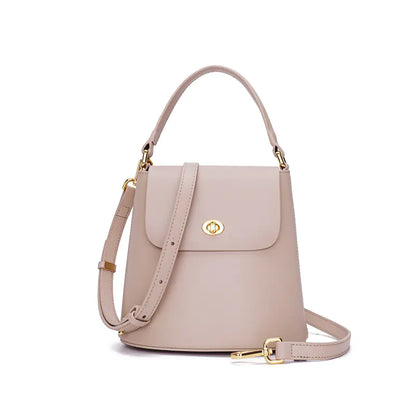 Fashionable Women's Leather Bucket Bag and Shoulder Bag