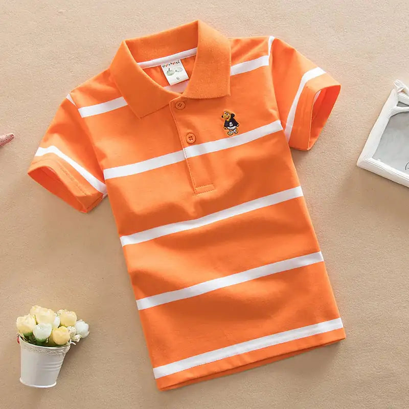College Style Boys Polo Short Sleeve T-Shirt