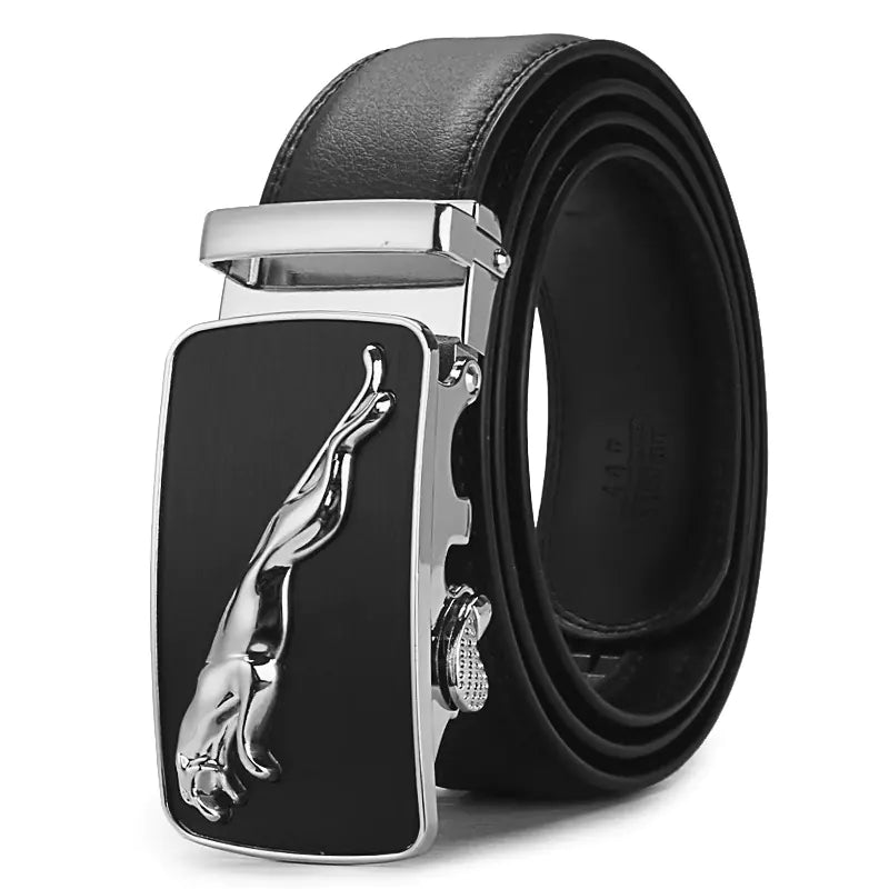 Genuine Leather Automatic Buckle Belt for Men