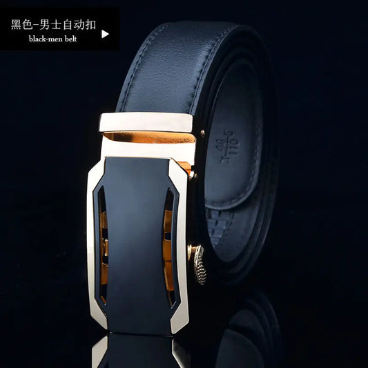 Men's Genuine Leather Automatic Buckle Belt
