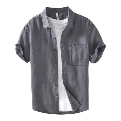Summer Casual Loose Linen Short Sleeve Shirt