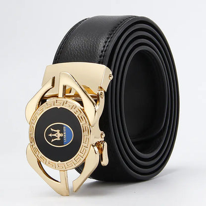 Genuine Leather Automatic Buckle Belt for Men