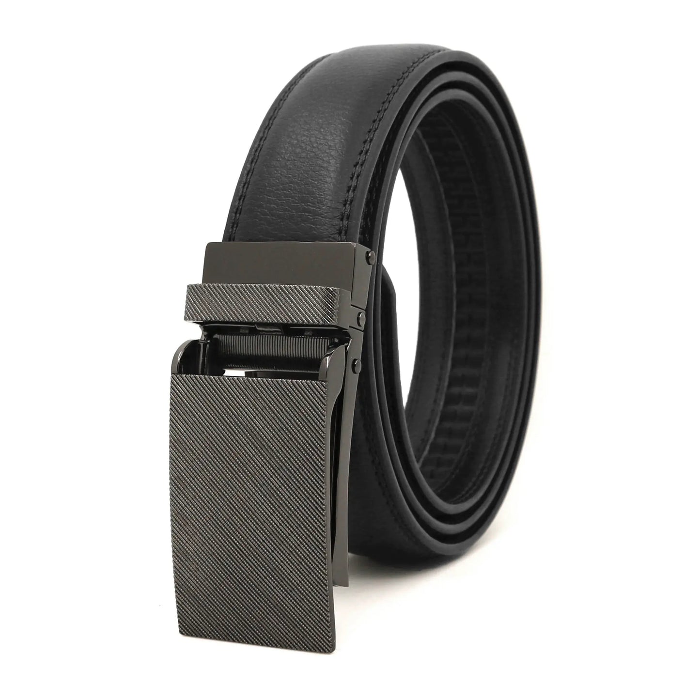 Men's Automatic Buckle Leather Belt - Genuine Cowhide