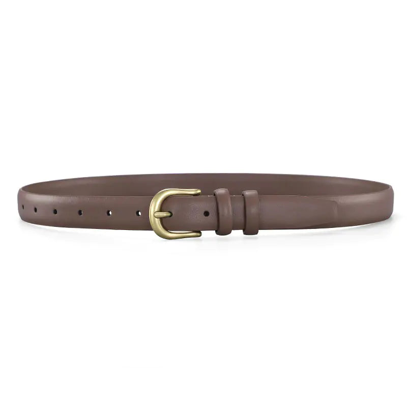 Vintage Half-Circle Buckle Women's Leather Belt