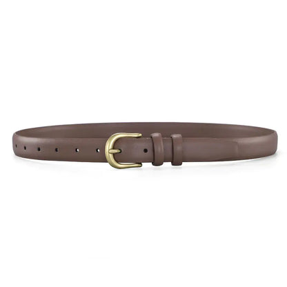 Vintage Half-Circle Buckle Women's Leather Belt