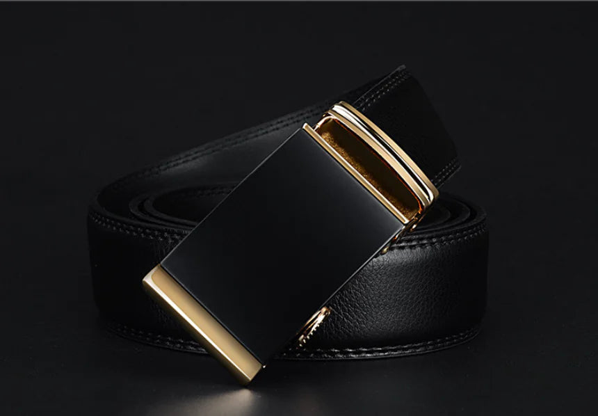 COWATHER Men's Genuine Leather Automatic Buckle Belt