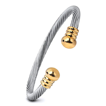 Adjustable Wire Bangle with Twisted Design Bracelet