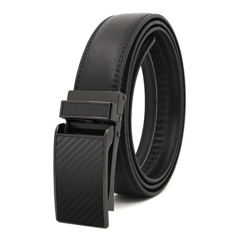 Men's Automatic Buckle Leather Belt - Genuine Cowhide