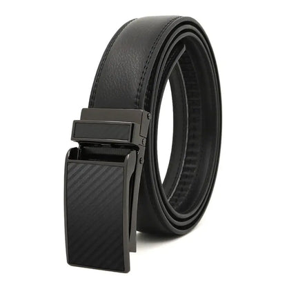 Men's Automatic Buckle Leather Belt - Genuine Cowhide