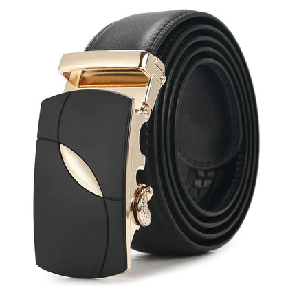 Genuine Leather Automatic Buckle Belt for Men