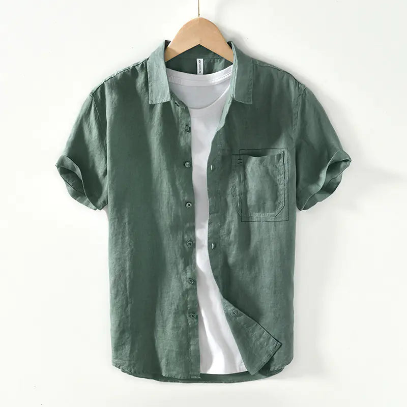 Summer Casual Loose Linen Short Sleeve Shirt
