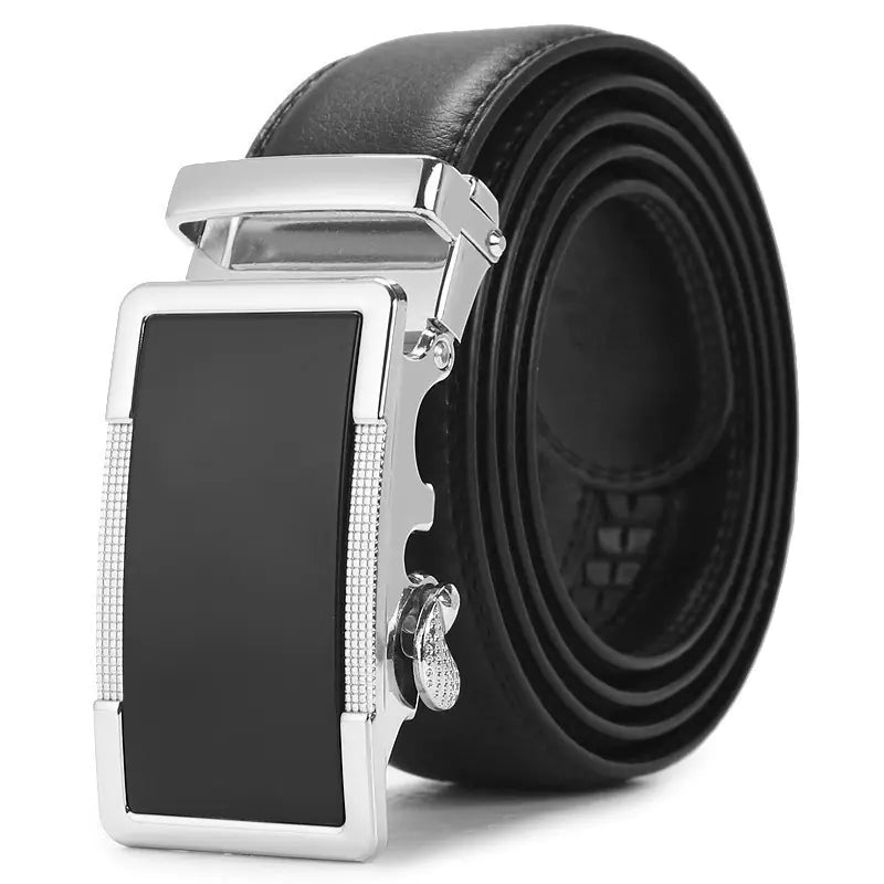 Genuine Leather Automatic Buckle Belt for Men
