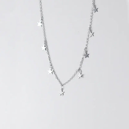 S925 Silver Star Necklace for Women - Trendy Design
