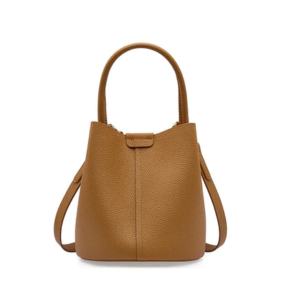 Genuine Leather Crossbody Bucket Bag for Women